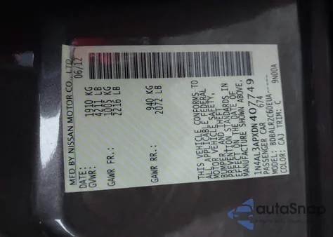 2013 Nissan Altima 2.5 S from USA, damaged, VIN 1N4AL3APXDN407749